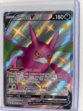 Pokemon Crobat V - Purple, Green, Yellow Holographic Card